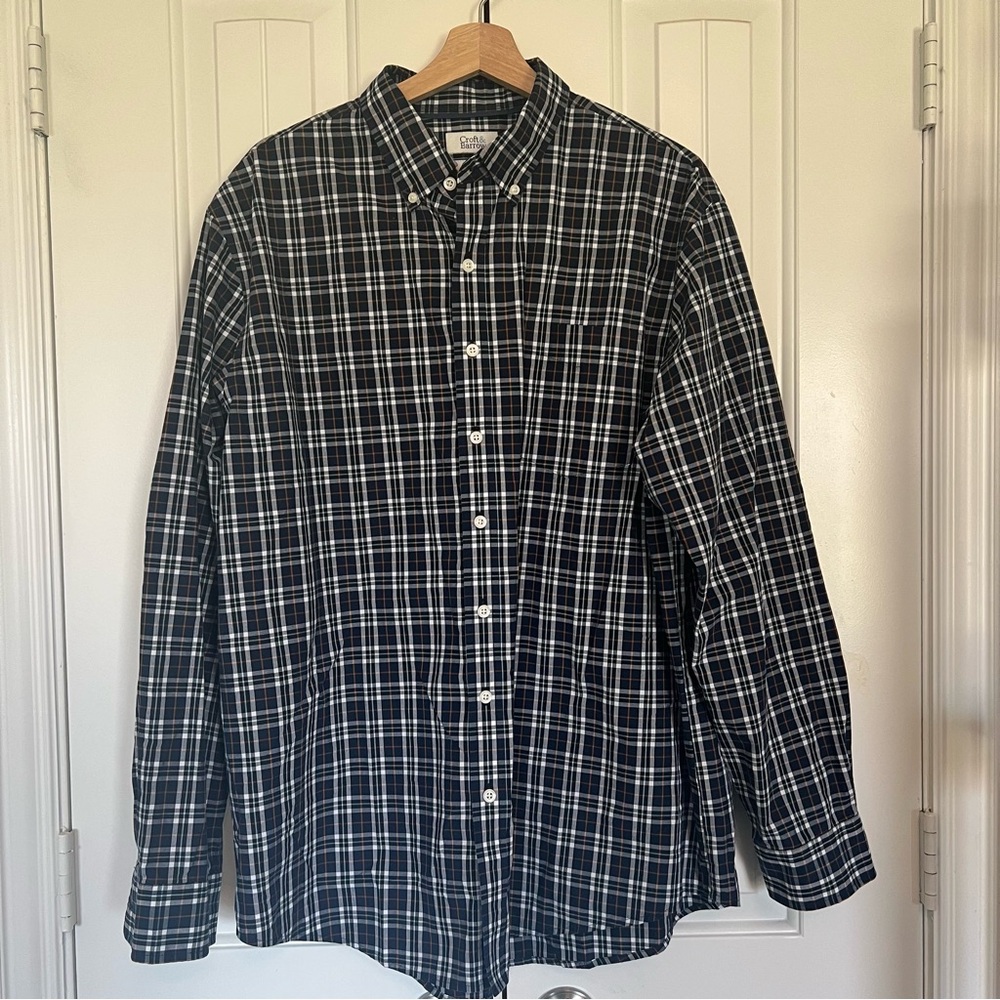 Croft & Barrow Plaid wrinkle resistant Easy Care Button up Men's Shirt XL